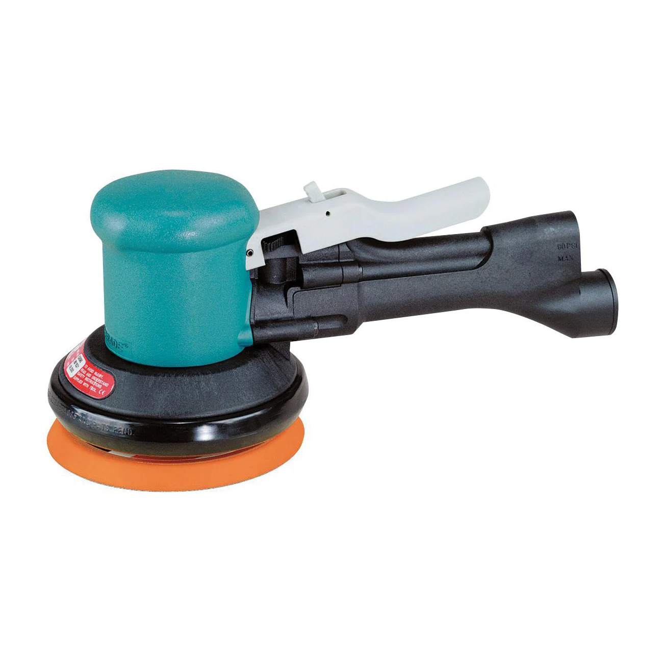 Dynabrade Dynorbital 58400  ~  5 Inch Diameter Two-Hand Dynorbital Random Orbital Sander Non-Vacuum .4 Hp 12000 Rpm 3/16 Diameter Orbit Rear Exhaust