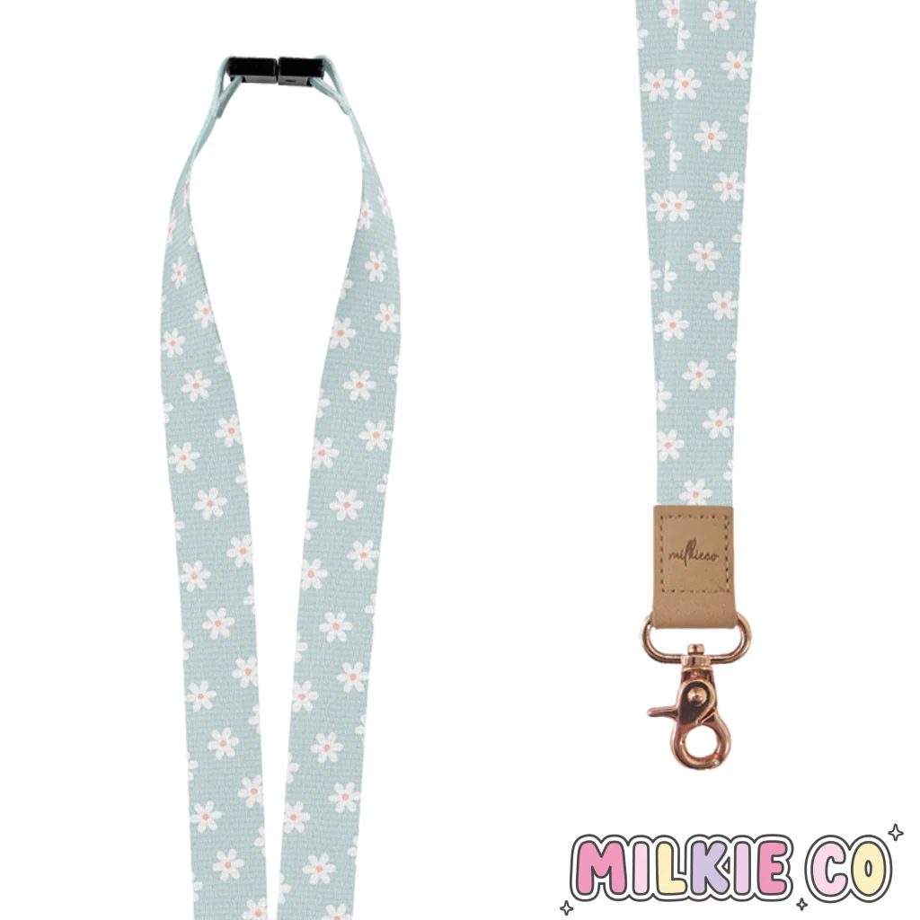 Teal Bloom Fabric Lanyard
