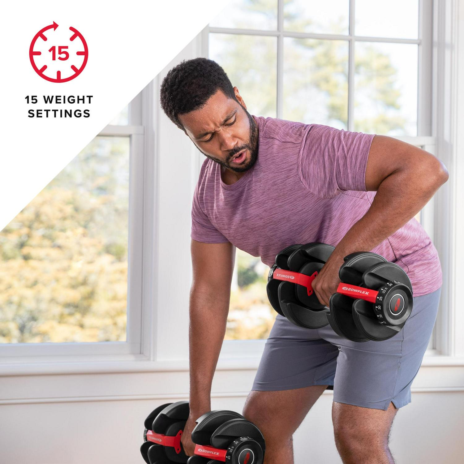 Bowflex SelectTech 552 Dumbbell, Adjustable, Single, Free 1-Year JRNY Membership