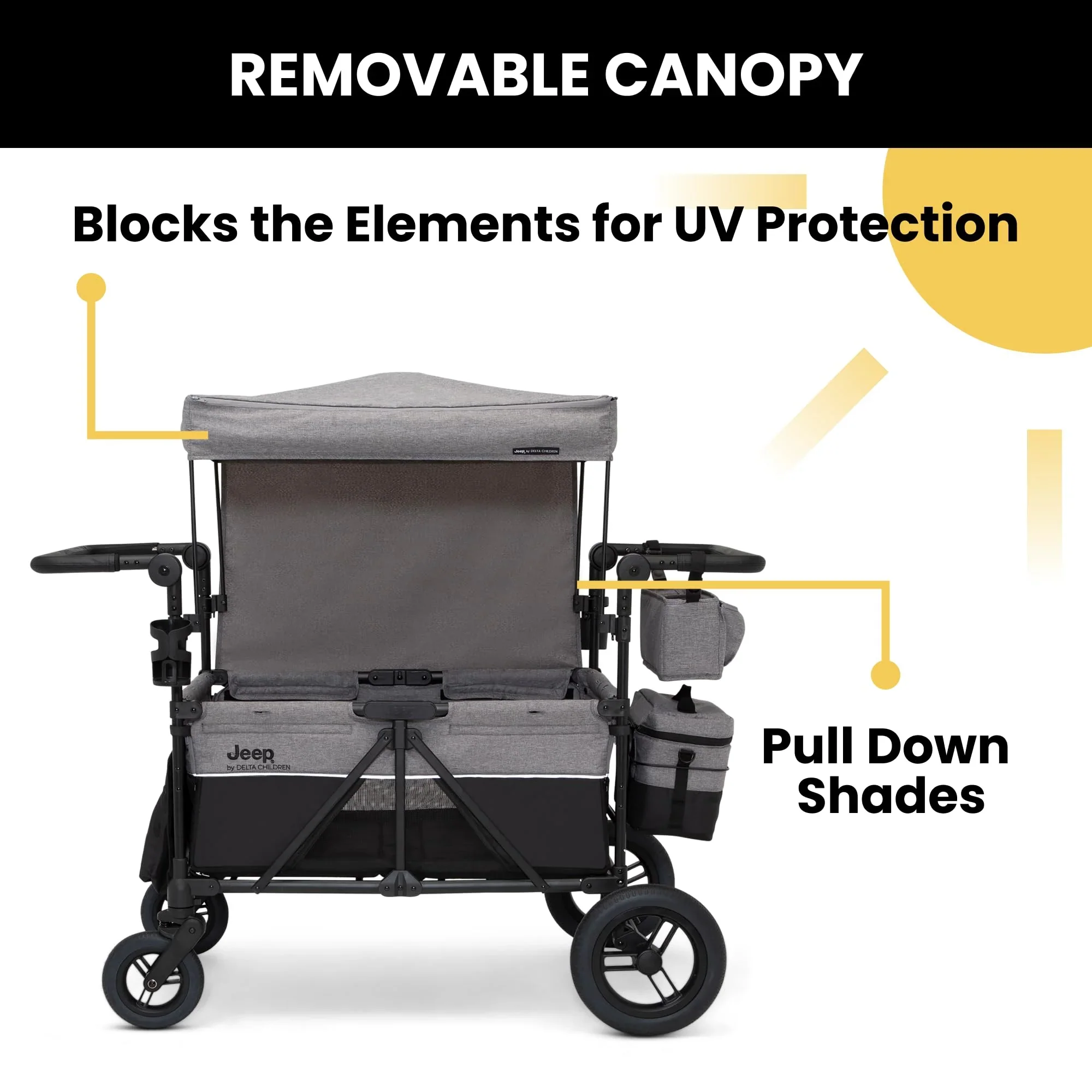 Jeep Wrangler Deluxe 4 Seater Stroller Wagon by Delta Children