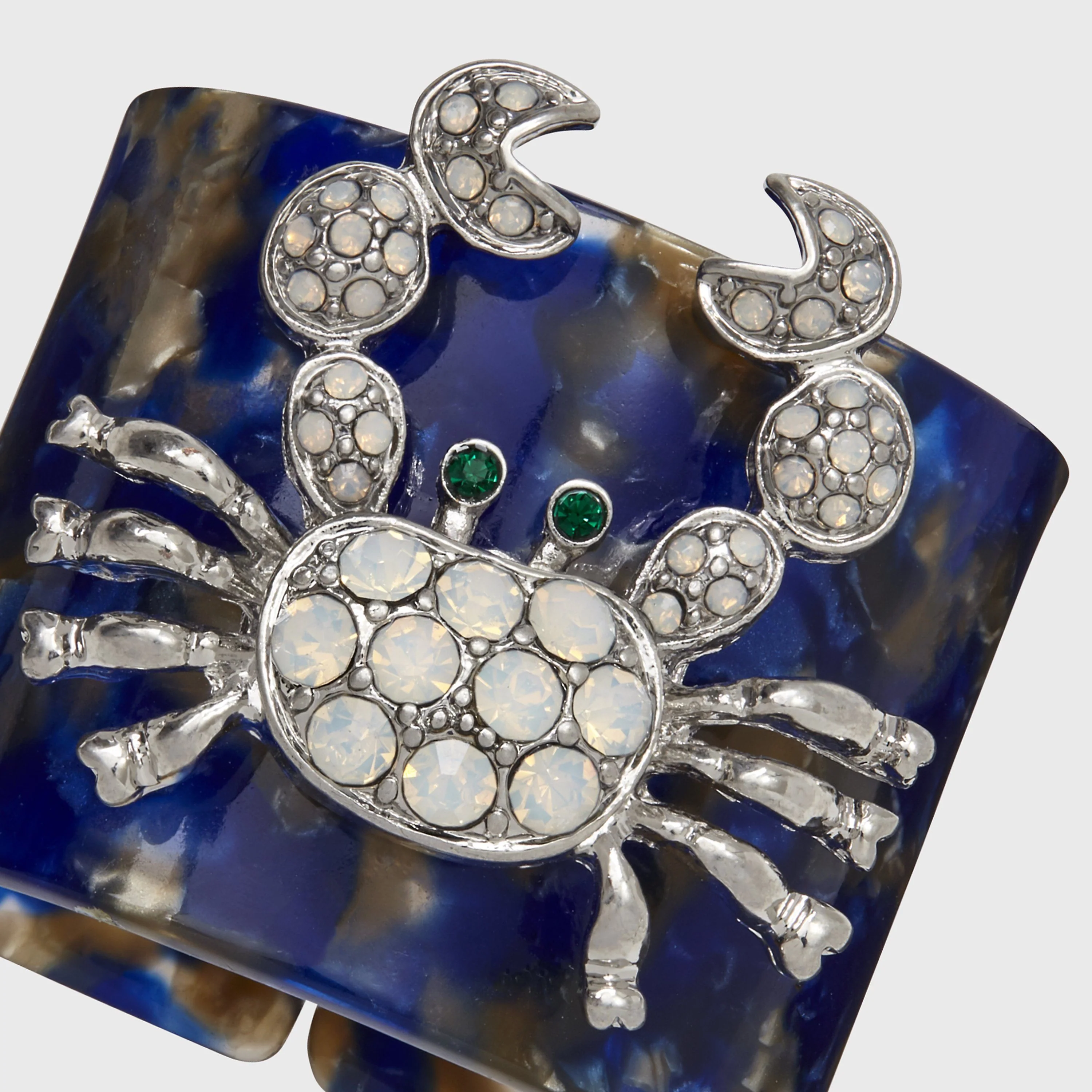 Crab Blue Tortoiseshell Resin Napkin Rings, Set of 4