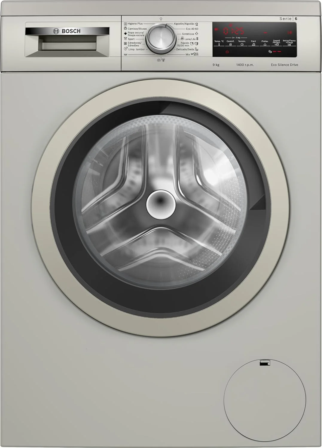 Bosch Washing Machine, Free Installation, 8 kg, Series 6, EcoSilence, Anti-Fingerprint Steel, WUU28T8XES