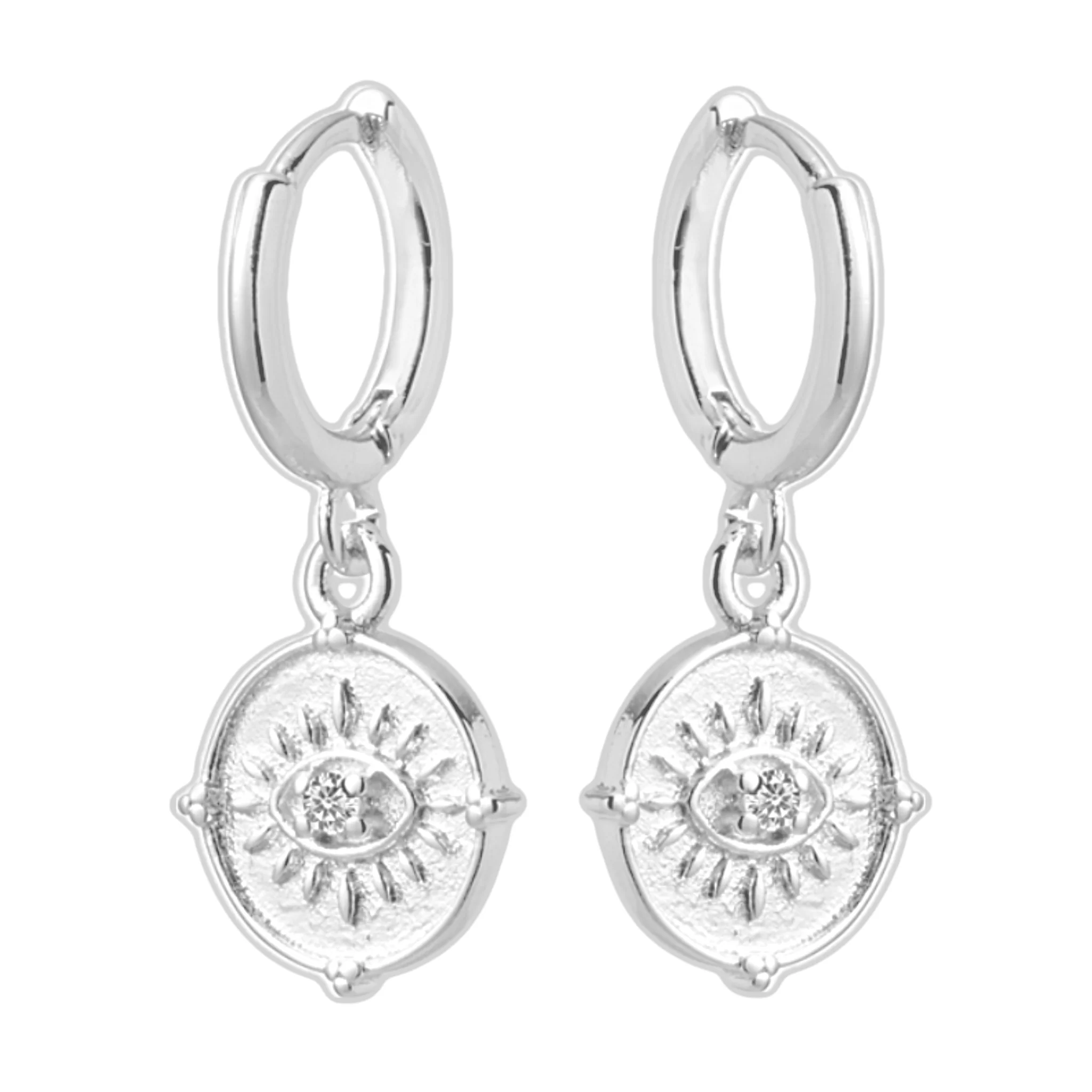 Laihas Spiritual Eye Sterling Silver Hoop Earrings