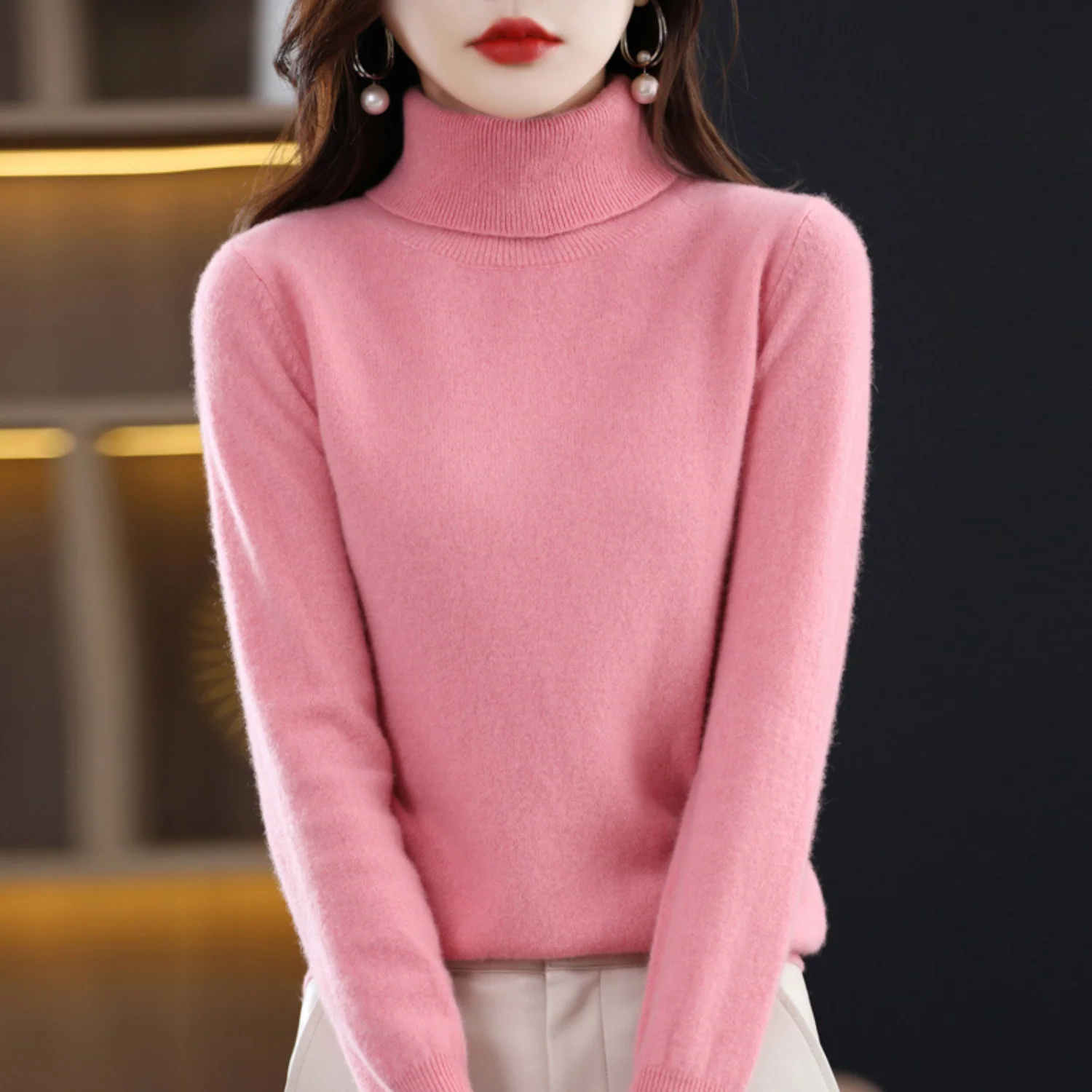 Women��s Turtleneck Sweater Slim Fit Lightweight Design