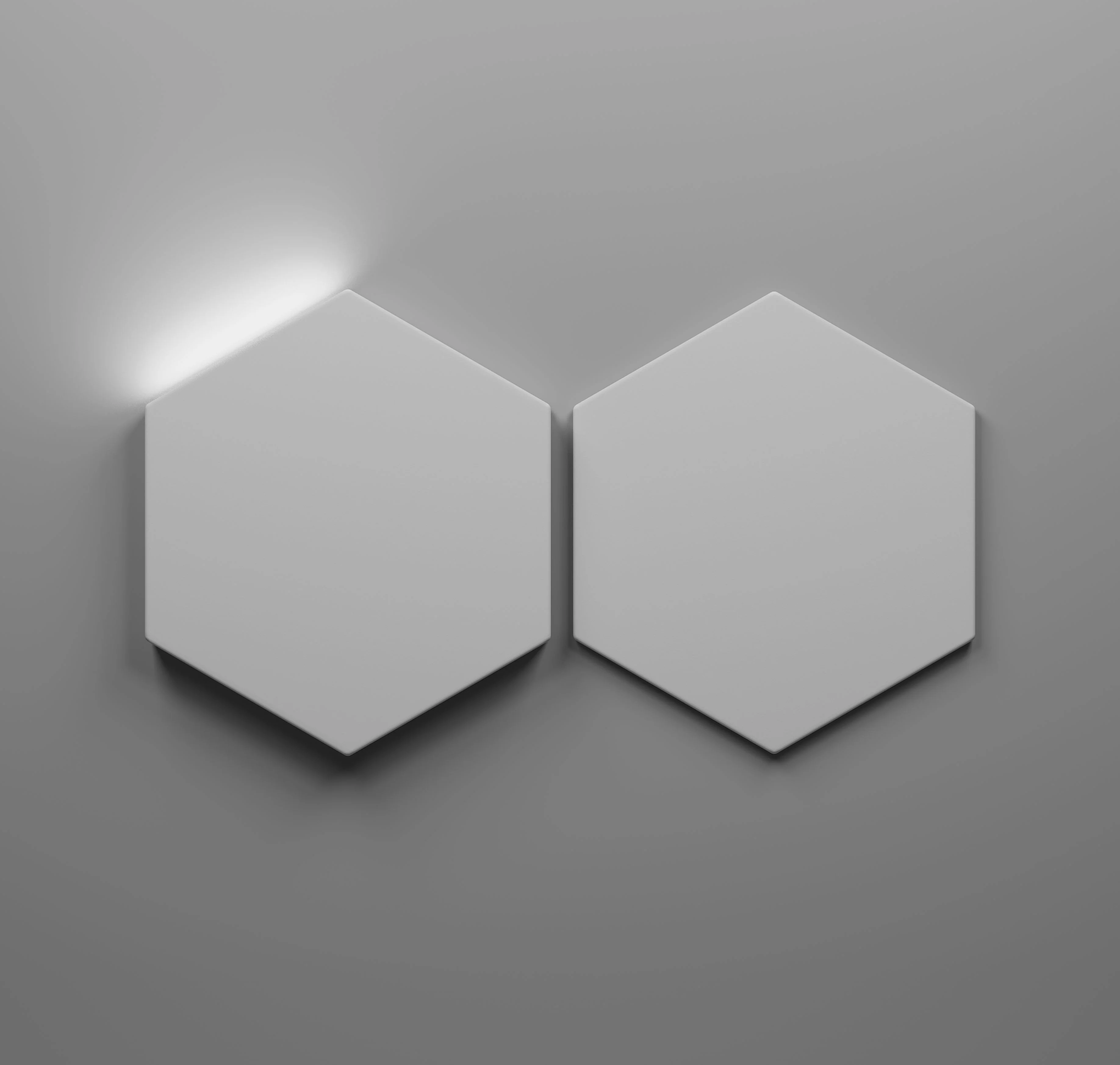 GYPSUM 3D WALL PANEL | HEXAGON + LED 0045