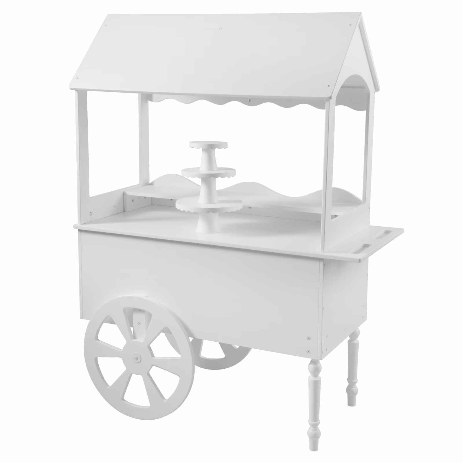 Candy Cart for Party - Candy Cart Display Stand with Wheels for Party - Dessert cart - Decorated Wood candy cart with wheels for Birthdays Wedding - Easy To Assemble Vintage Candy Cart On Wheels.