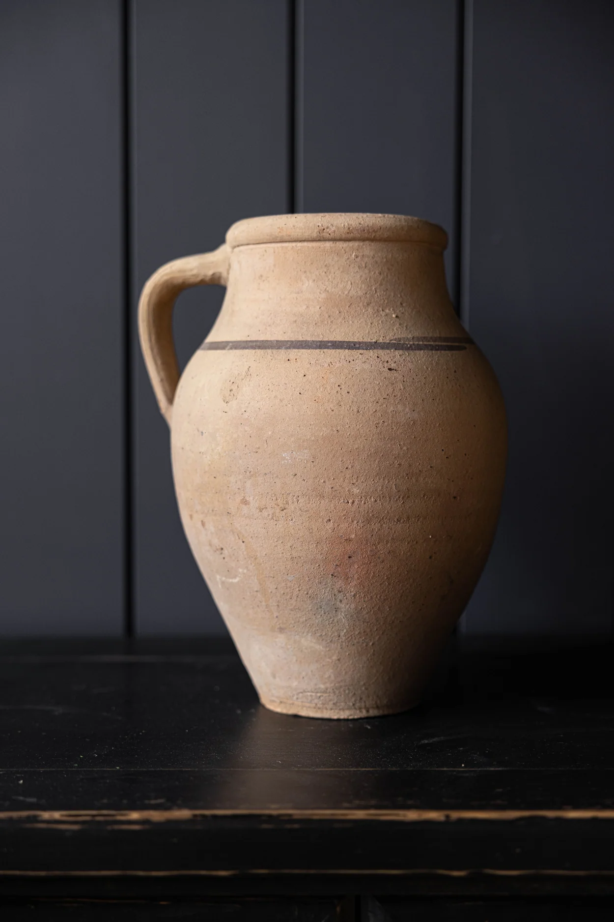 Terracotta Stripe Vintage Found Vase | One Of A Kind