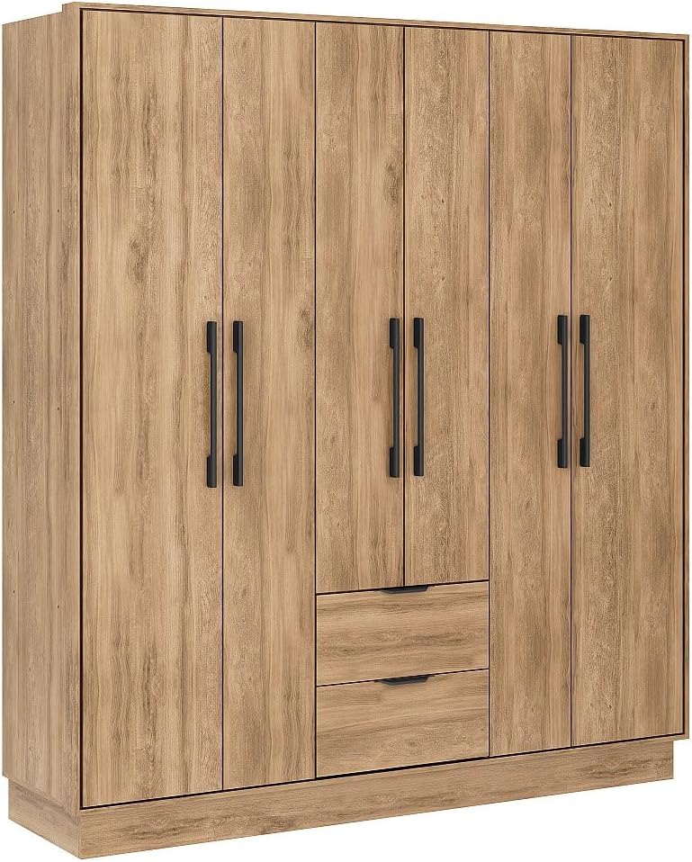 Vente-unique-Armadio 6 ante e 2 cassetti L162 cm le - FEOVA