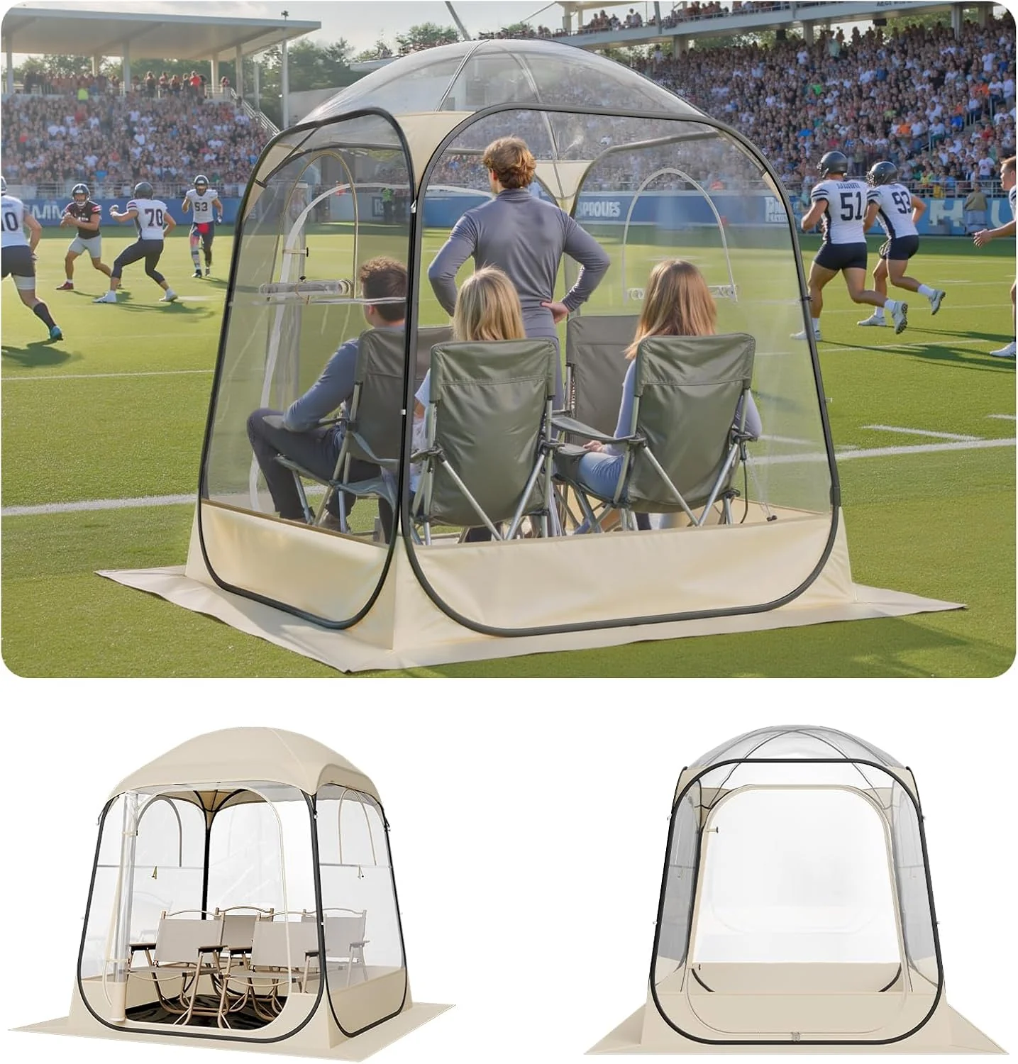 VEVOR Pop up Sports Tent, 8 Sizes Optional Clear Bubble Tent for 1-6 Person