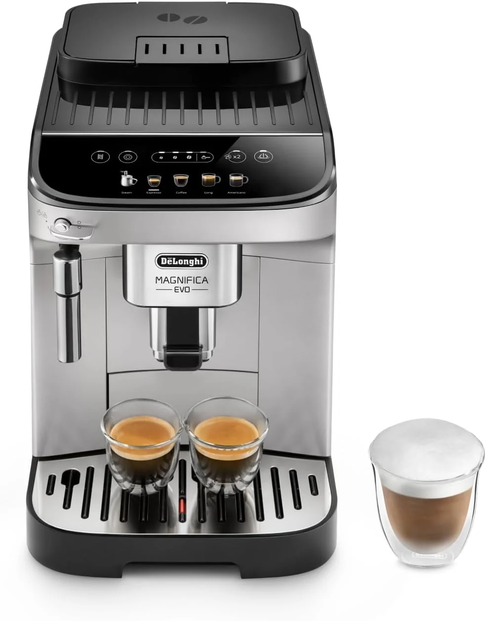 De'Longhi Magnifica Evo Superatomatic Coffee Maker for Coffee and Cappuccino, ECAM292.81.B, LatteCrema, 7 Recipes, Black