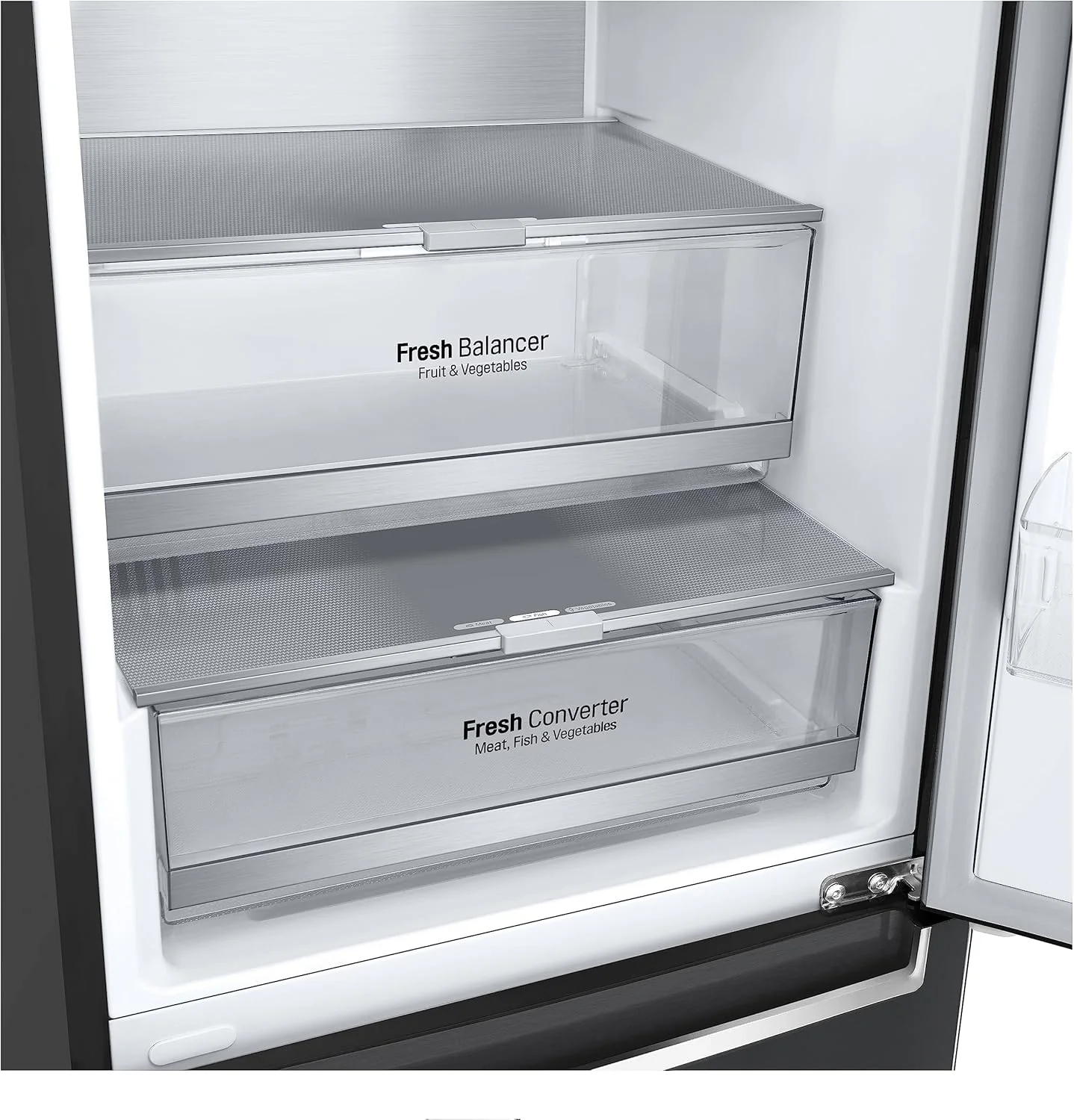 LG GBV22NCCEP Kühl-/Gefrierkombination – Smart Inverter Compressor, Total No Frost, Modern Flat Door Design, Matt Schwarz Metallic, Energieeffizienz A