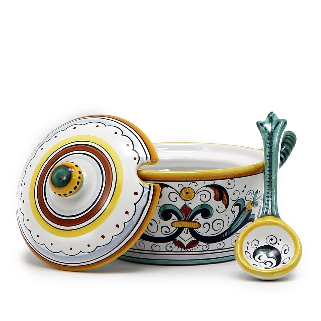 Ricco Deruta Cheese Bowl with Spoon