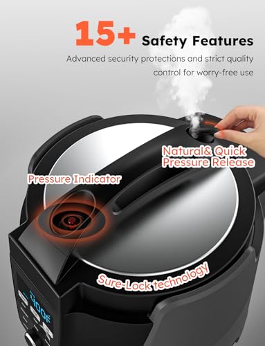 Nuwave Duet Air Fryer and Electric Pressure Cooker Combo with 2 Switchable Lids, 300 FoolProof One Touch Presets, Crisp&Tender Tech, 6QT Heavy duty Stainless Steel Pot, 15  Safety Features : Home & Kitchen