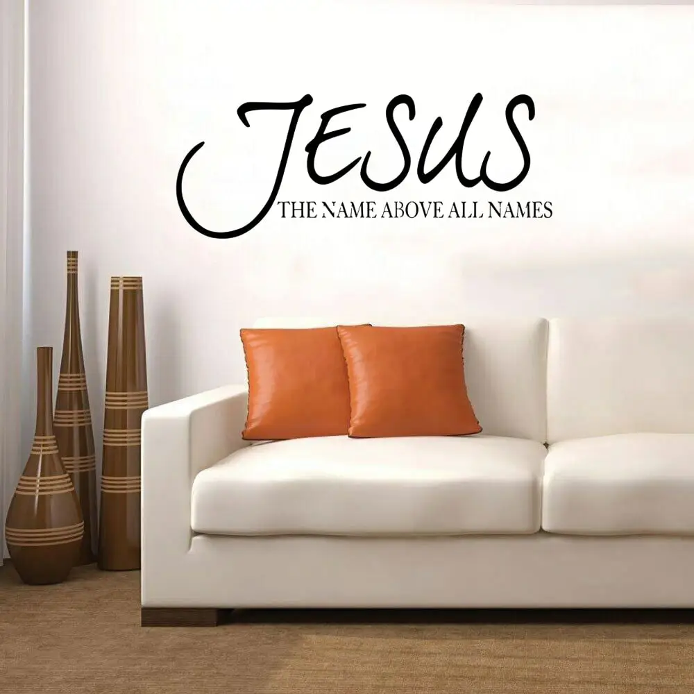 Jesus Name Above All Names Scripture Wall Decal Sticker Artwork | Christian Gift | Home Decor for Bedroom Bathroom Dorm Living Room Kitchen