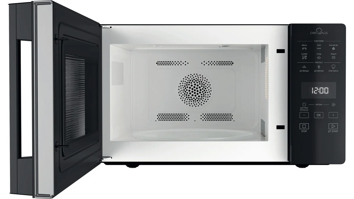 Microonde Combinato Whirlpool Chef Plus Mcp 359 Sl 800 W 25 Litri Grill (A30xL52xP49,4) Funzione Cottura A Vapore Argento