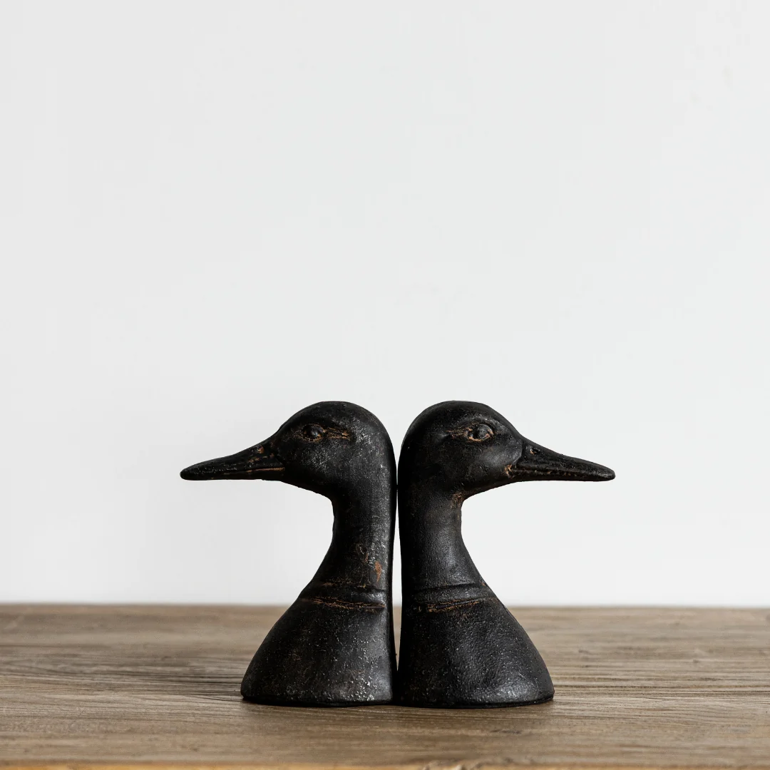 Iron Duck Head Bookends