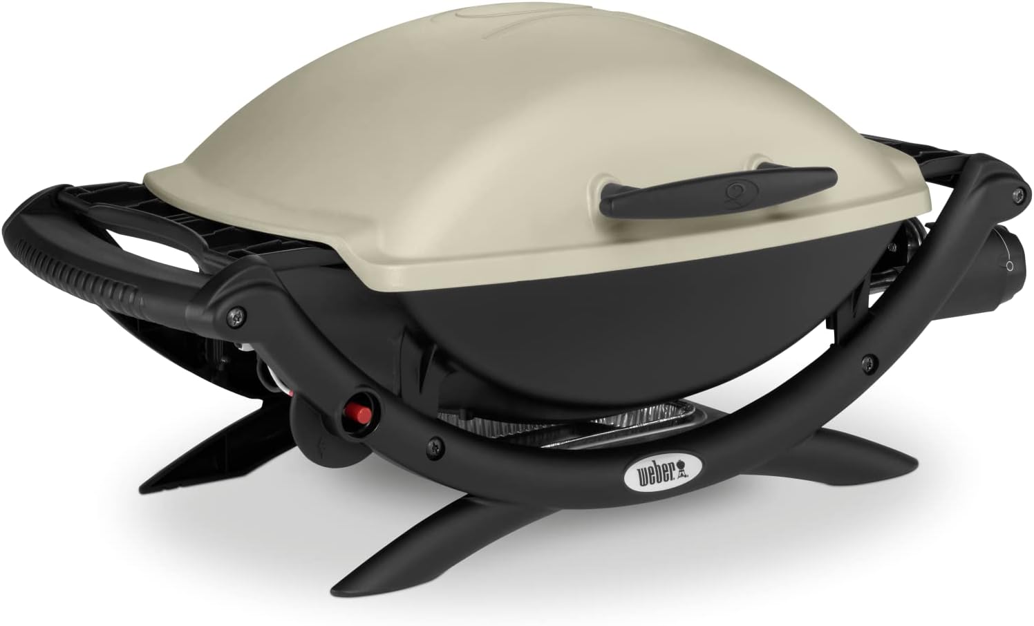 Weber Q2000 Gasgrill, 54 x 39cm Grillfäche, portabler BBQ Grill, 1 Brenner, mit ausklappbaren Seitentischen, 2-geteilter porzellanemaillierter Guss-Grillrost - Titanium (53060079)