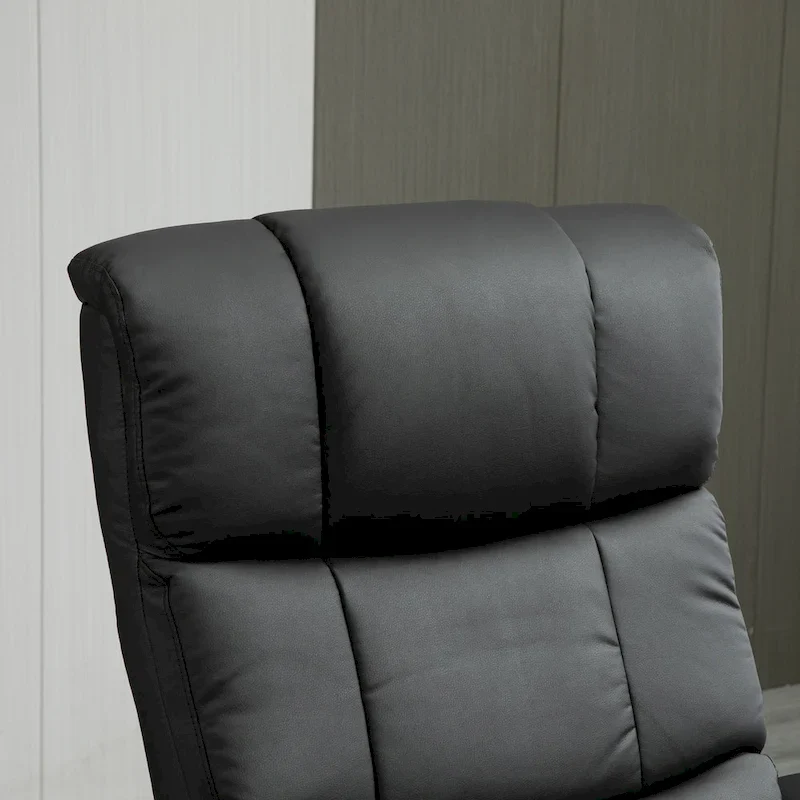 HOMCOM Recliner Chair with Ottoman, Electric Faux Leather Recliner