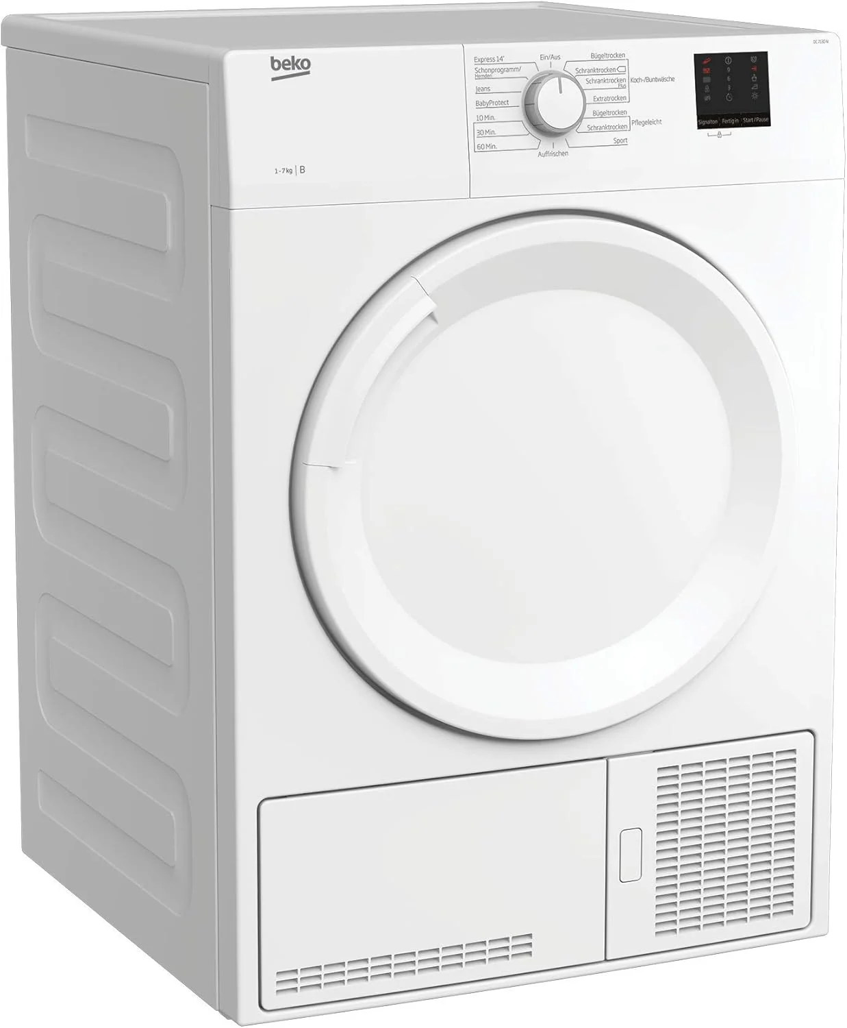 Beko DC 7130 N b100 Kondenstrockner, 7 kg, Elektronische Feuchtemessung, Automatischer Knitterschutz, AquaWave-Schontrommel, 15 Programme, Express Programm