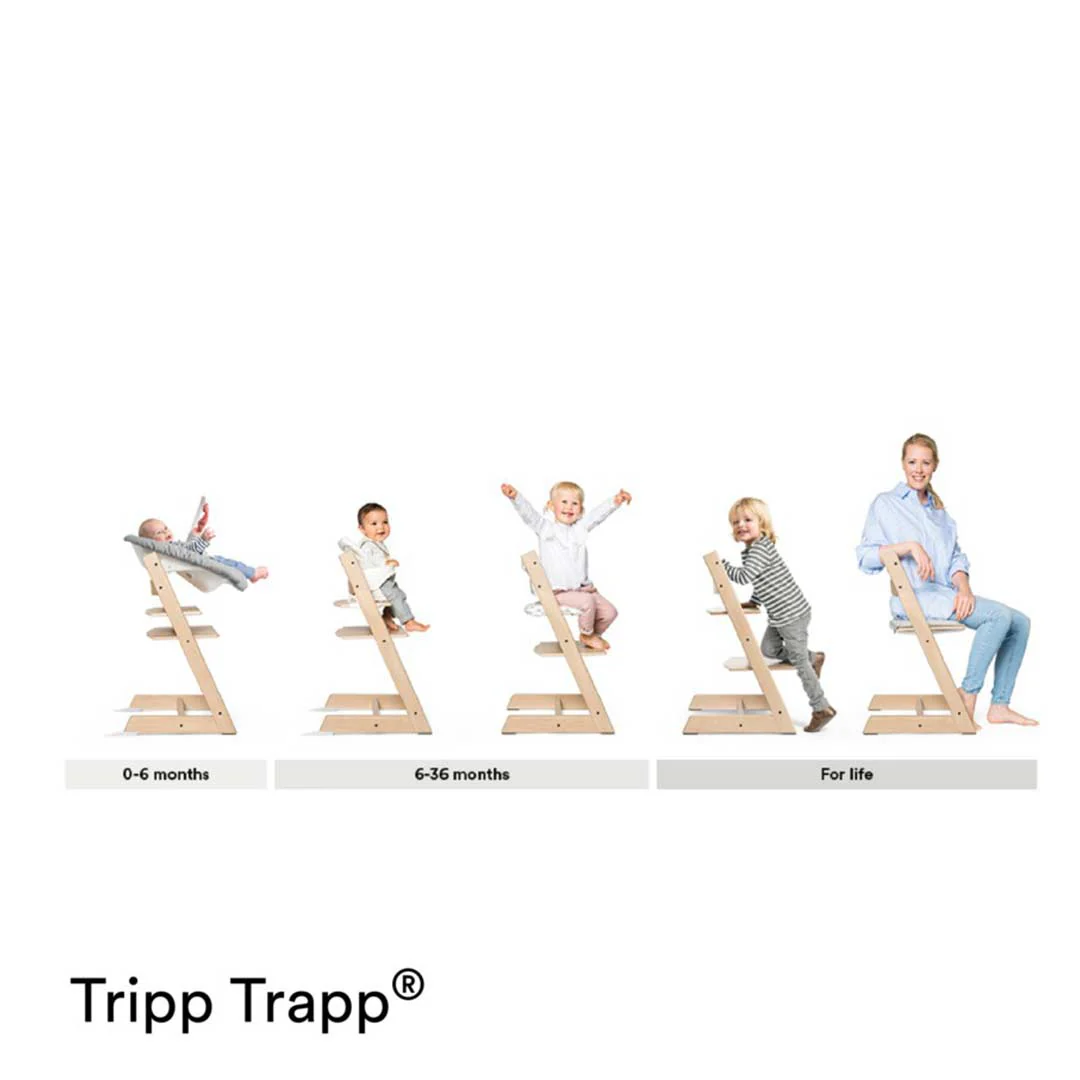 Seggiolone Stokke Tripp Trapp – Sedia per bambini regolabile in altezza e che cresce con il bambino, in bianco, ergonomica