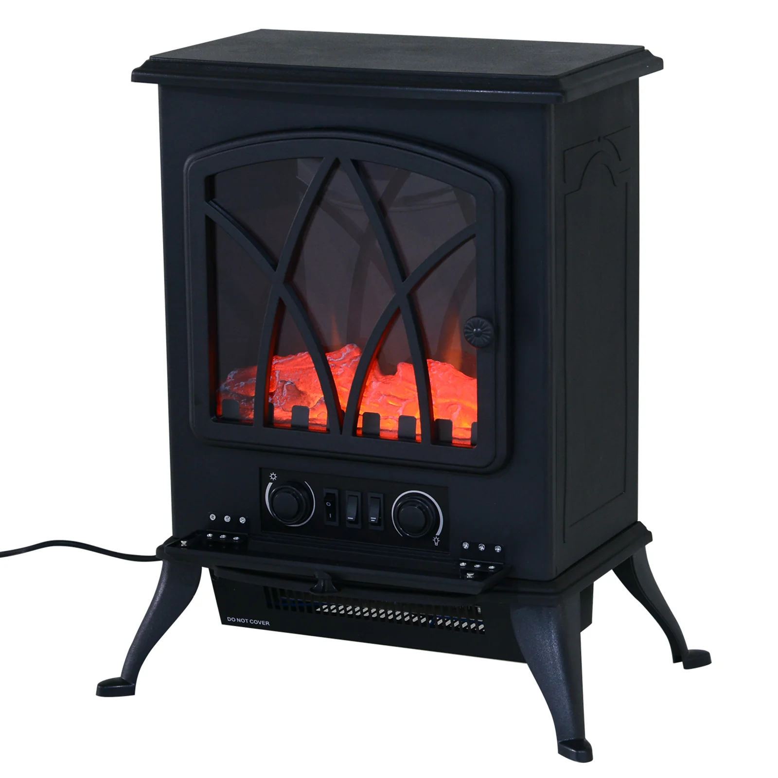 HOMCOM Elektrokamin Kaminofen rustikales Design Feueranimation