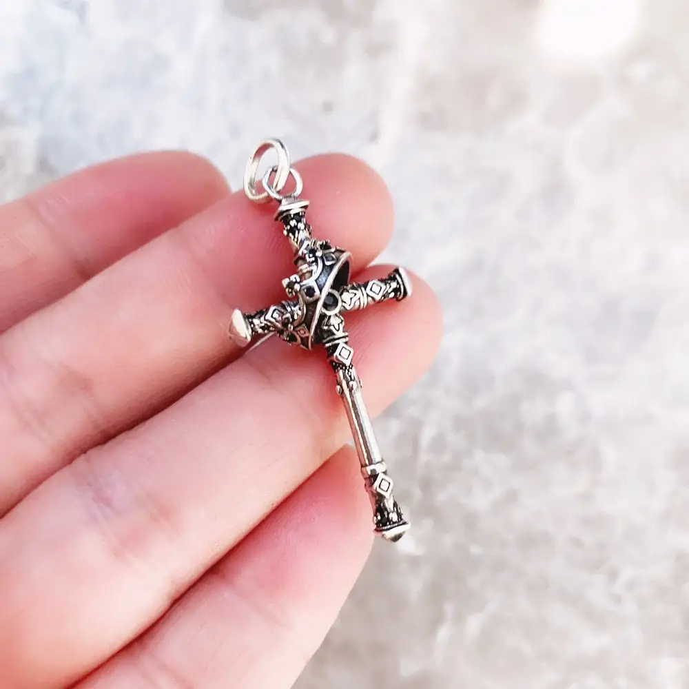 Majestic Cross Pendant | Sterling Silver Necklace Charm | Gift For Her
