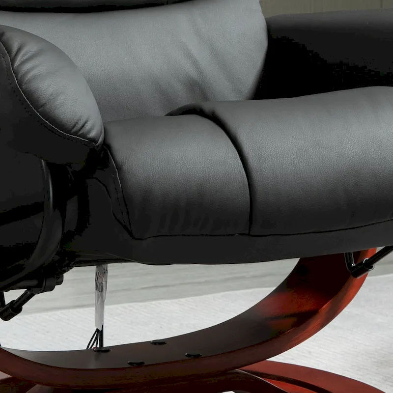 HOMCOM Recliner Chair with Ottoman, Electric Faux Leather Recliner