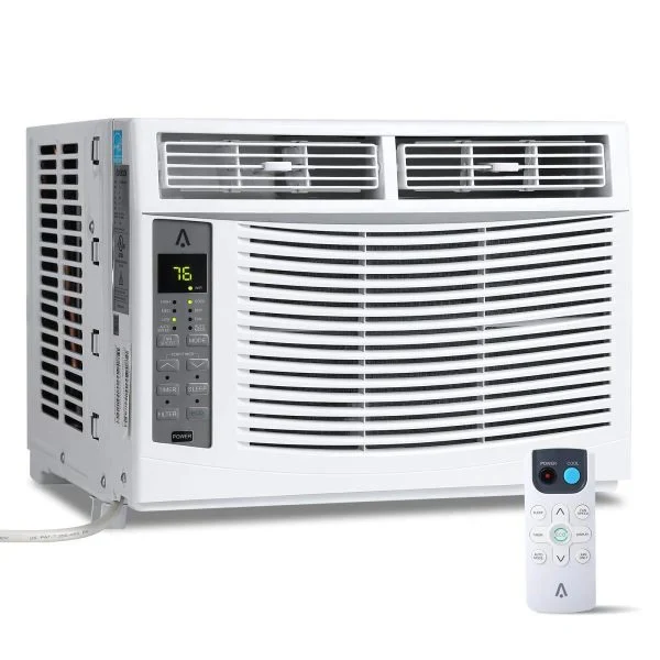 Window air conditioner with reusable filter and controls, 6000 BTU, 115 V~, suitable for rooms up to 250 square feet
