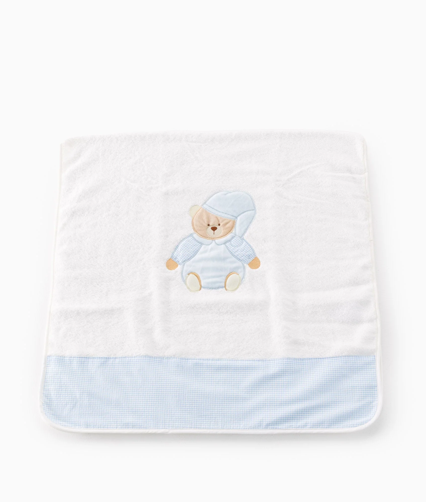 Classic Baby Towel | White & Blue