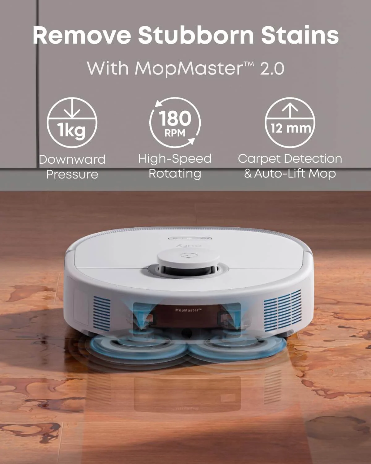 eufy X10 Pro Omni Robot Vacuum and Mop Combo, 8,000 Pa, Dual Mops with 12 mm Auto-Lift and Carpet Detection, AI Obstacle Avoidance, Auto Mop Washing&Drying, Self-Emptying, White