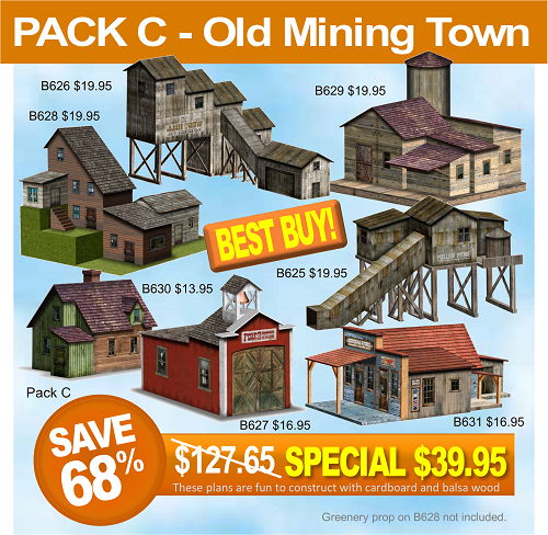 Scale Models Old Wild West Gold Mining Town