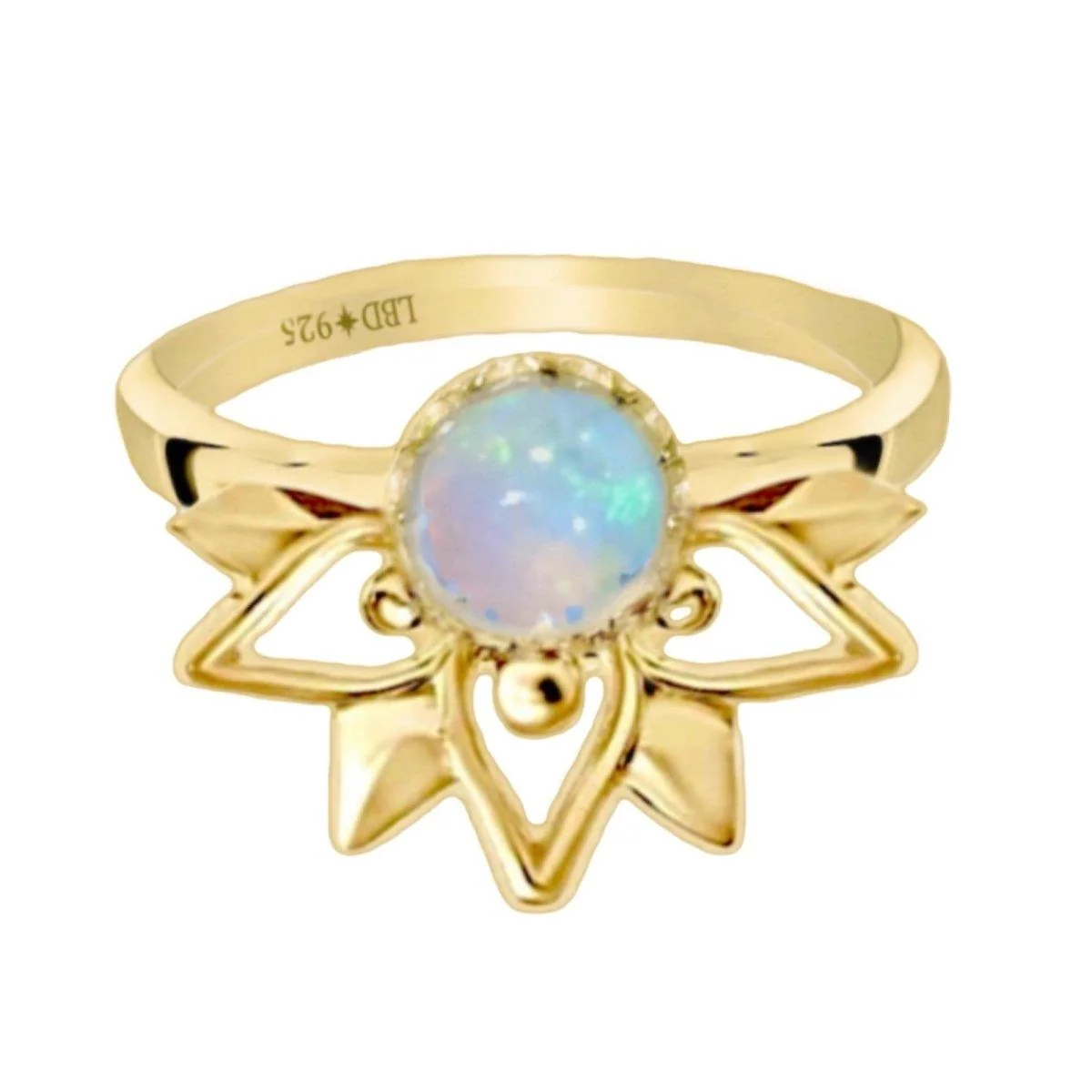 Laihas Boho Inflorescence Gold Opal Ring
