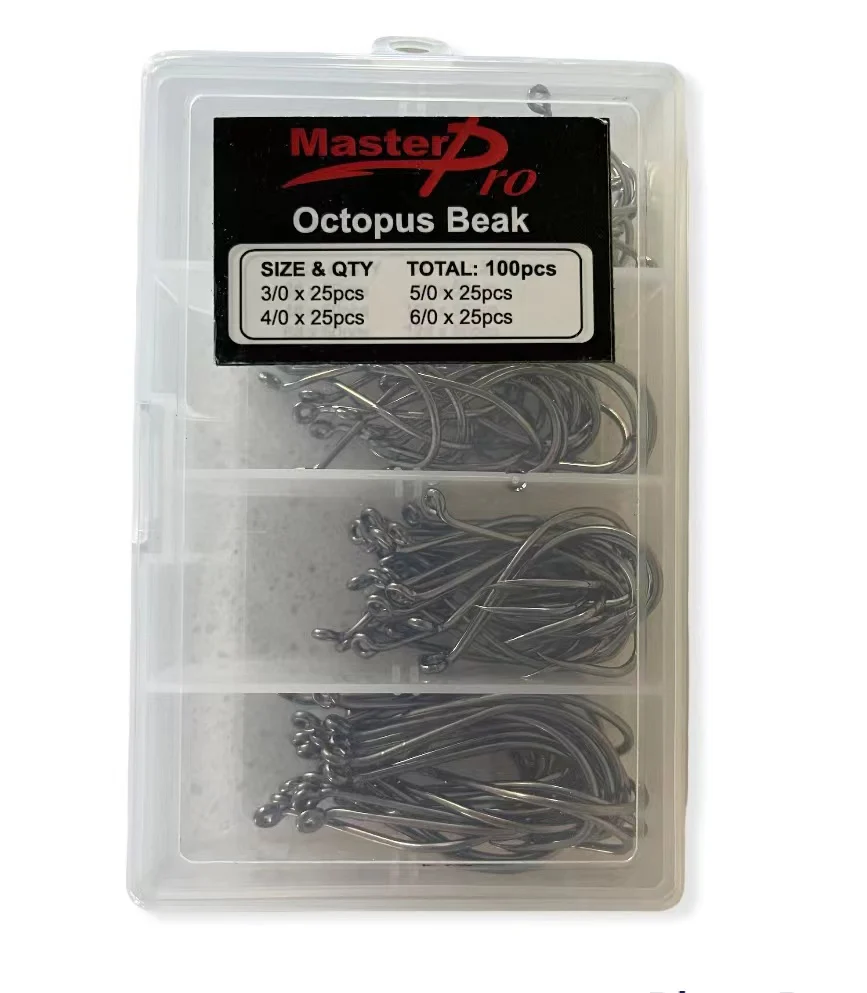 MASTERPRO 100pcs Octopus BAK Hook Assortment �C Sizes 2/0�C5/0 Fishing Tackle
