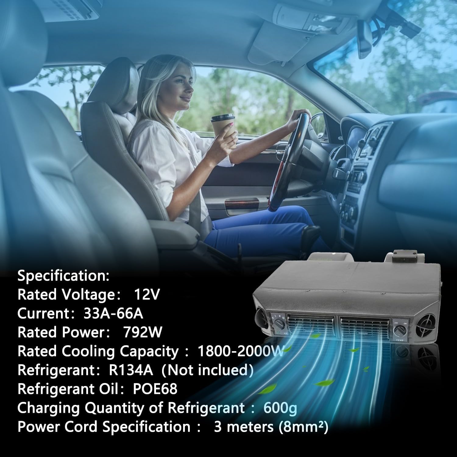 Gouku Universal Klimaanlage 12V Neue Energie 100% Elektrisch Wohnmobil Van Auto Klimaanlage unter Armaturenbrett 10000 BTU für LKW SUV RV