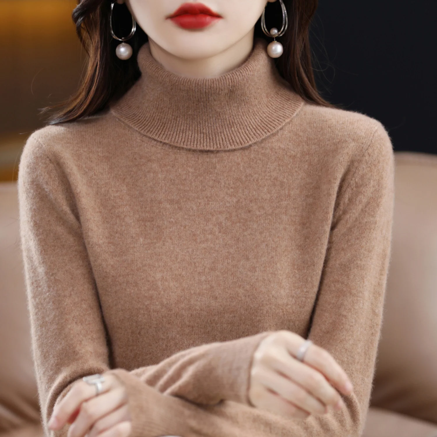 Women��s Turtleneck Sweater Slim Fit Lightweight Design