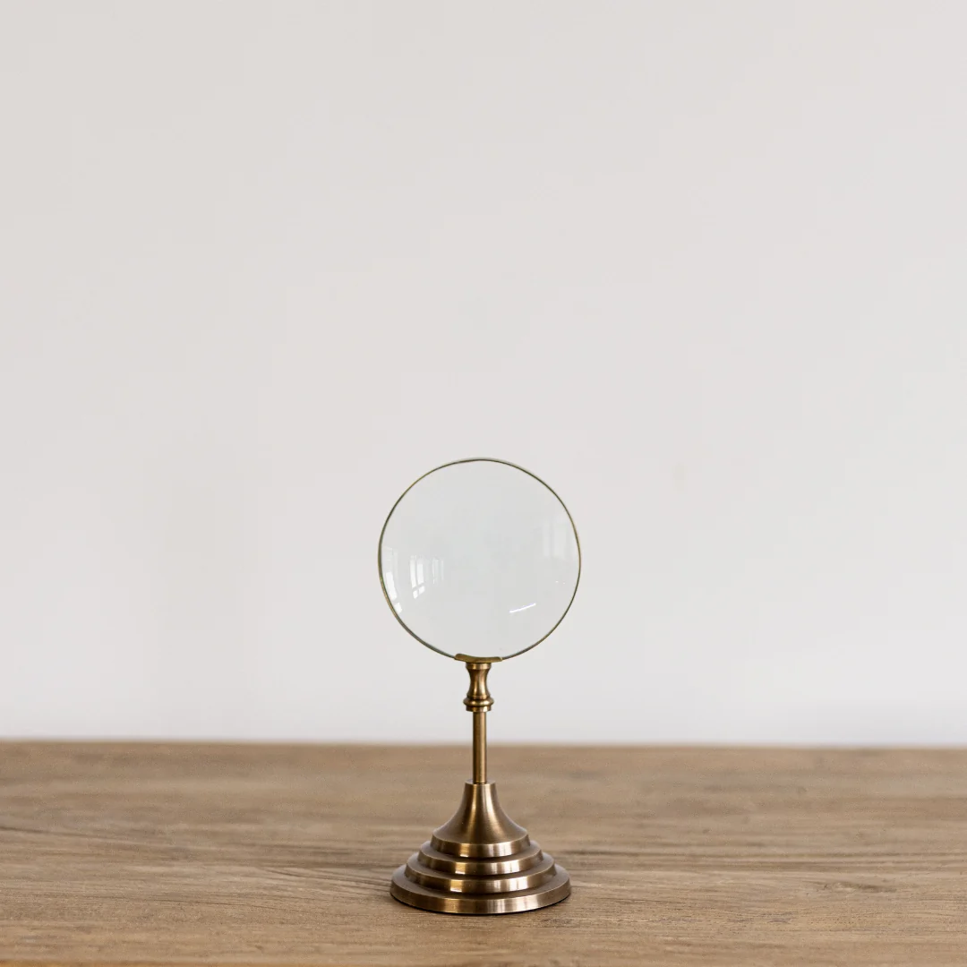 Brass Inspired Standing Magnifying Glass