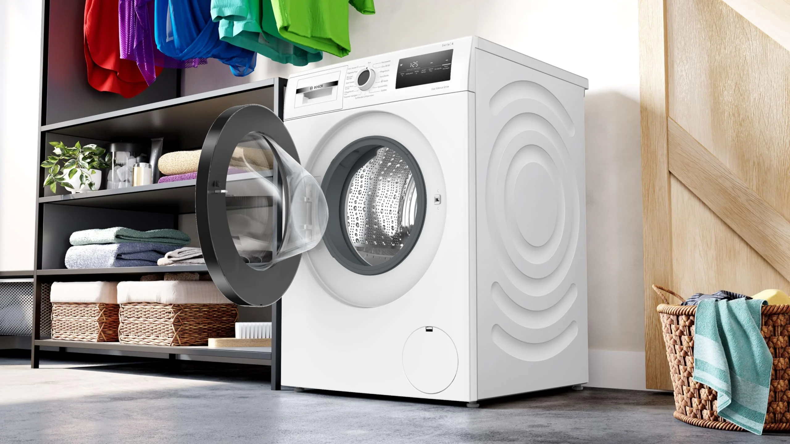 2025 Bosch WAN282K3, Serie 4, Lavatrice a Caricamento Frontale, 8 kg, 1400 giri/min, SpeedPerfect, Massimo Risparmio di Energia e Acqua, Funzione Aggiungi Capi, Igiene Elevata, AquaStop, IronAssist