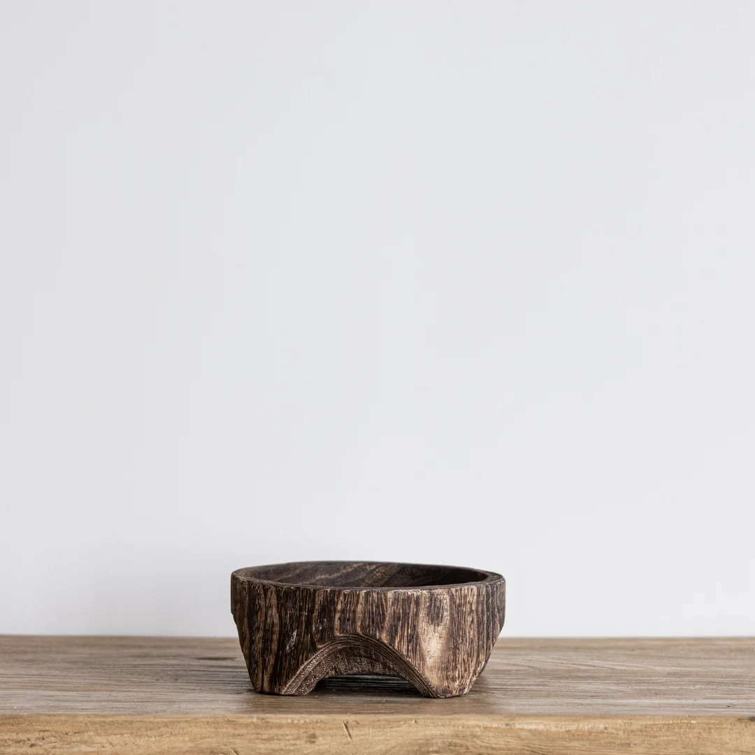 Round 4 Legged Paulownia Bowl