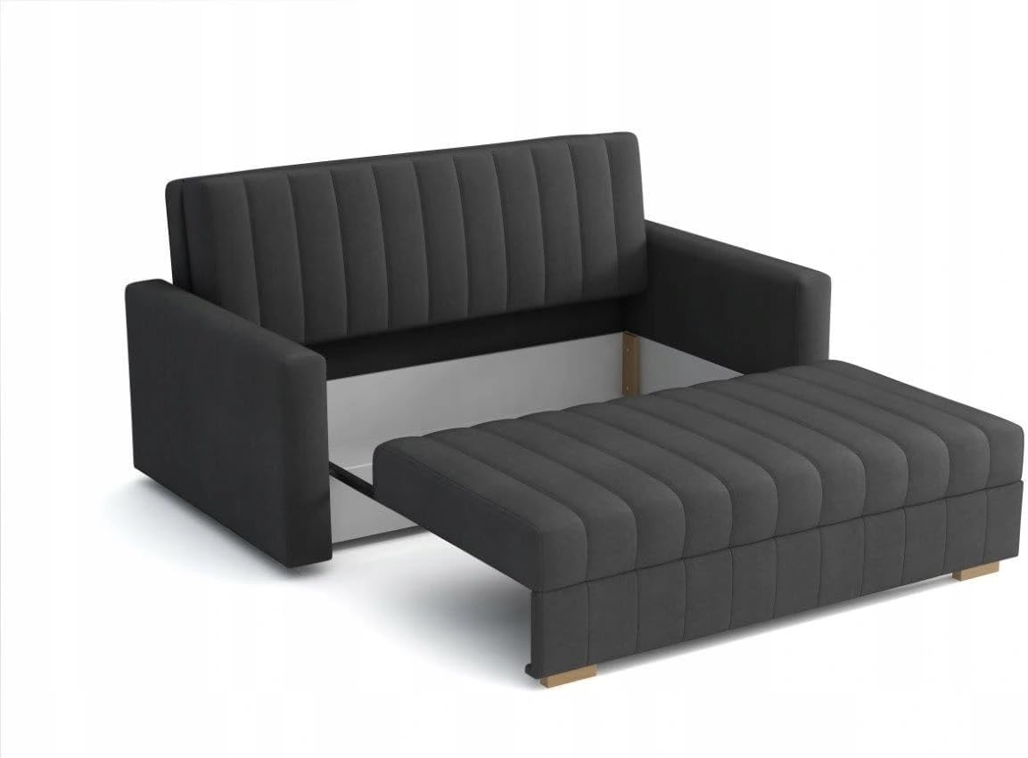 Schlafsofa klein Zanzibar I Sofa 3 Sitzer 153 cm Breit I Sofa mit Schlaffunktion I Schlafsofa mit Bettkasten I Couch mit Schlaffunktion Klein Mint
