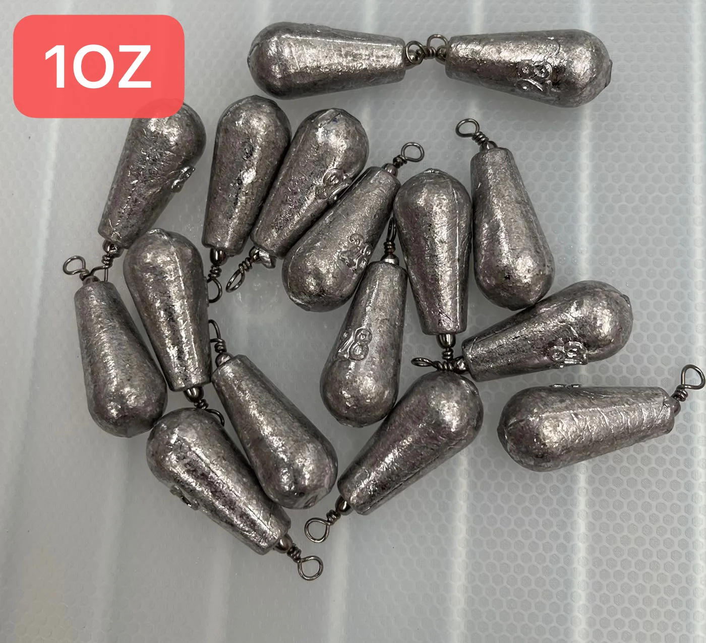 16pcs Fishing Pear Bomb Sinkers 1oz Tackle Hooks