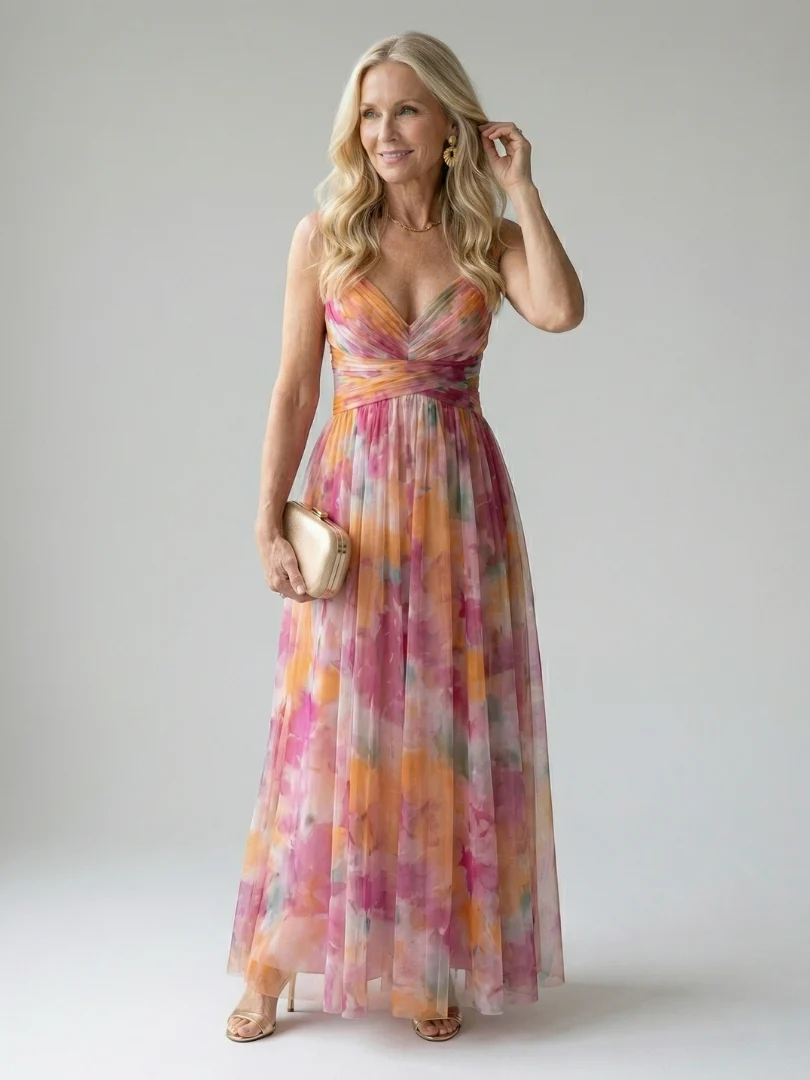 Womena??s Sleeveless Maxi Dress Soft Wrap Style for Summer