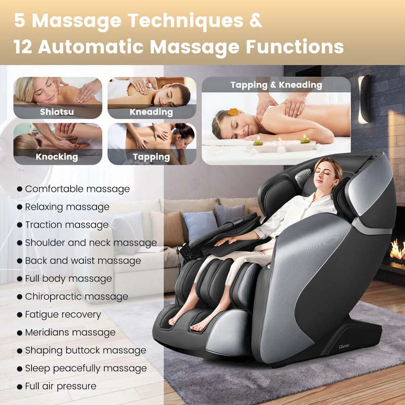 3D SL Track Zero Gravity Massage Chair Full Body Massage Recliner with AI Voice Control