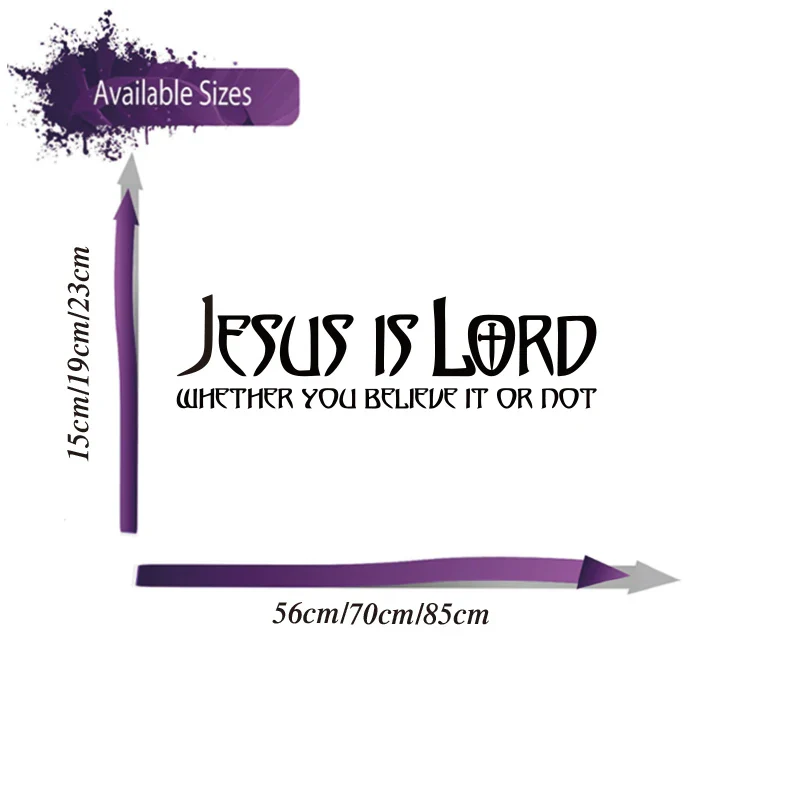 Jesus Is Lord Christian Car Sticker |  Auto Truck Car Windshield Window Bumper Hood Vinyl Decal | Gift for him