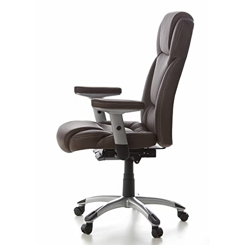 HJH Office 668710 Sedia direzionale Embassy 200 Ecopelle Marrone Sedia da Ufficio Imbottita, Schienale Alto, braccioli Regolabili : Amazon.it: Casa e cucina