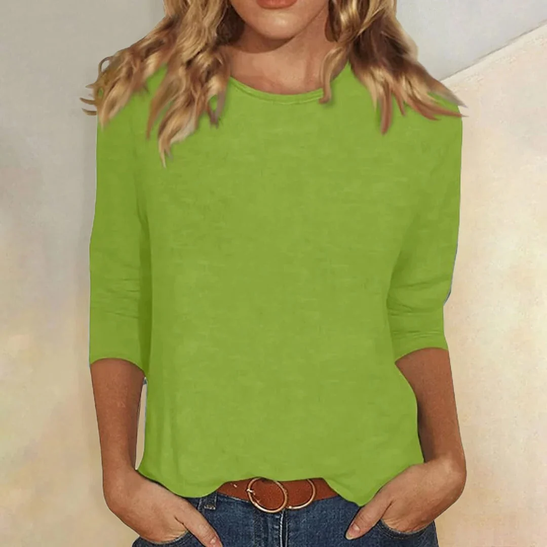 Women��s Casual Crew Neck Top 3/4 Sleeve Everyday Style