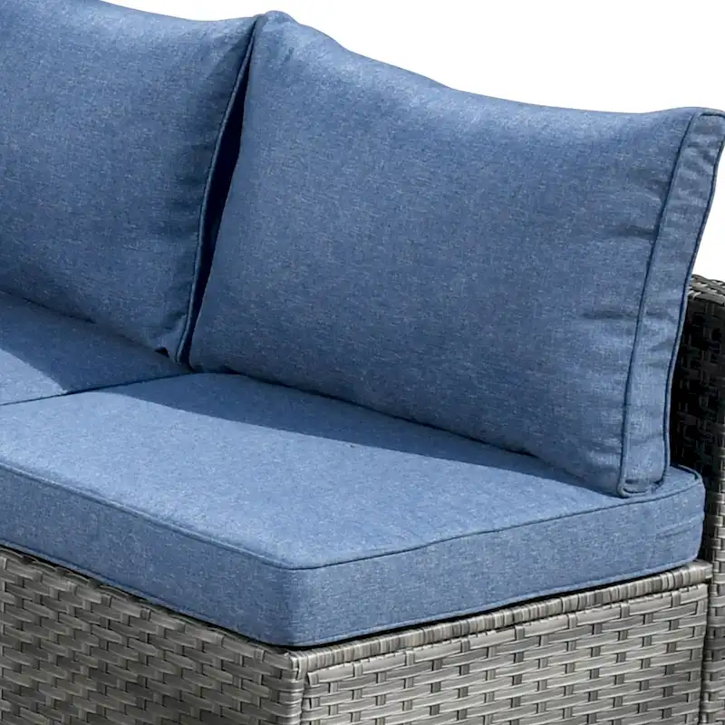 HOOOWOOO 8-piece Rattan Wicker Patio Furniture Set with Fire Pit