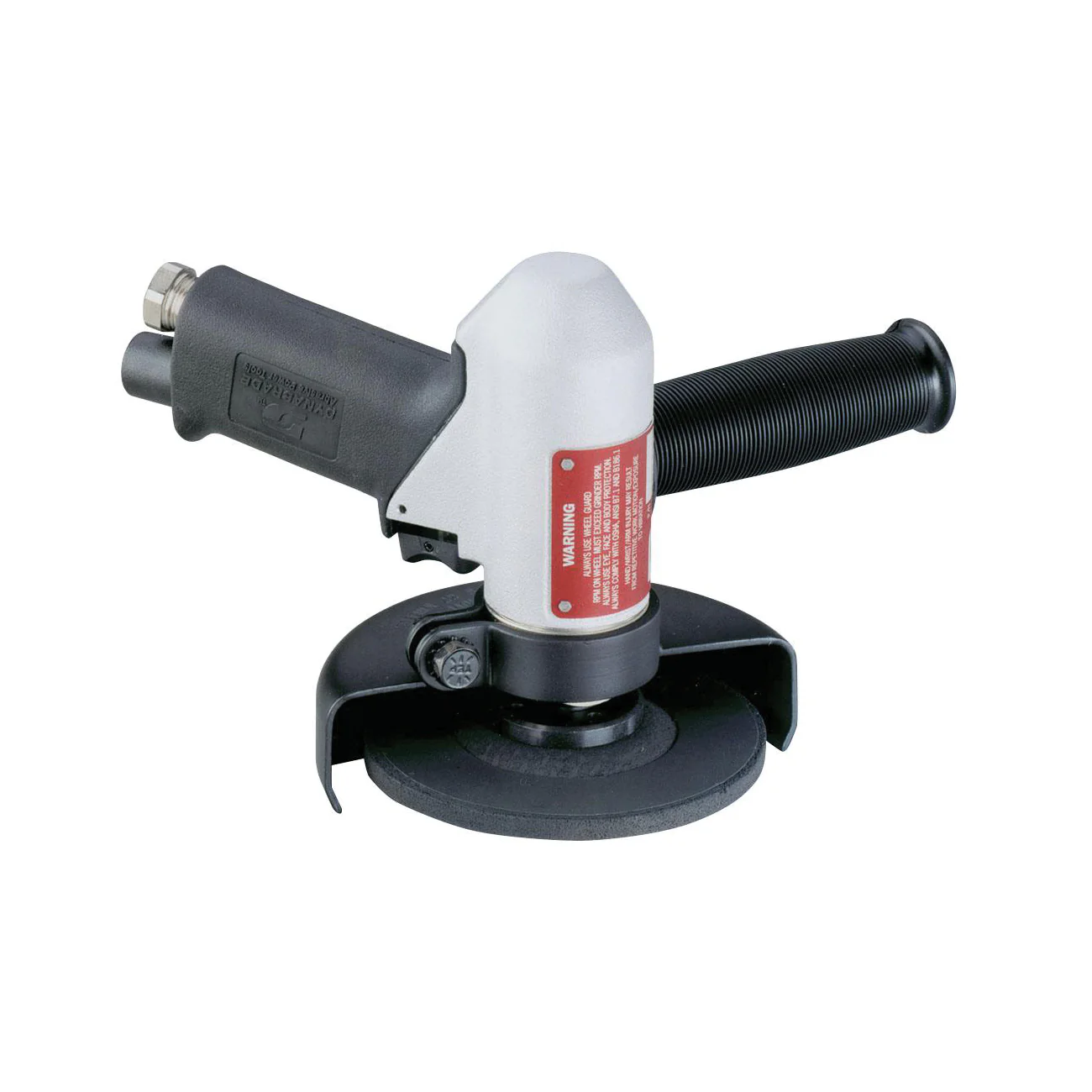 Dynabrade 50340  ~  4-1/2 Inch-5 Inch Diameter Pistol Grip Depressed Center Wheel Grinder .7 Hp 11000 Rpm Rear Exhaust 5/8 11 Inch Spindle Thread