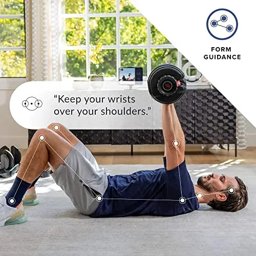 Bowflex SelectTech 552 Adjustable Dumbbells (pair), 2.3–23.8 kg, space-saving home fitness equipment
