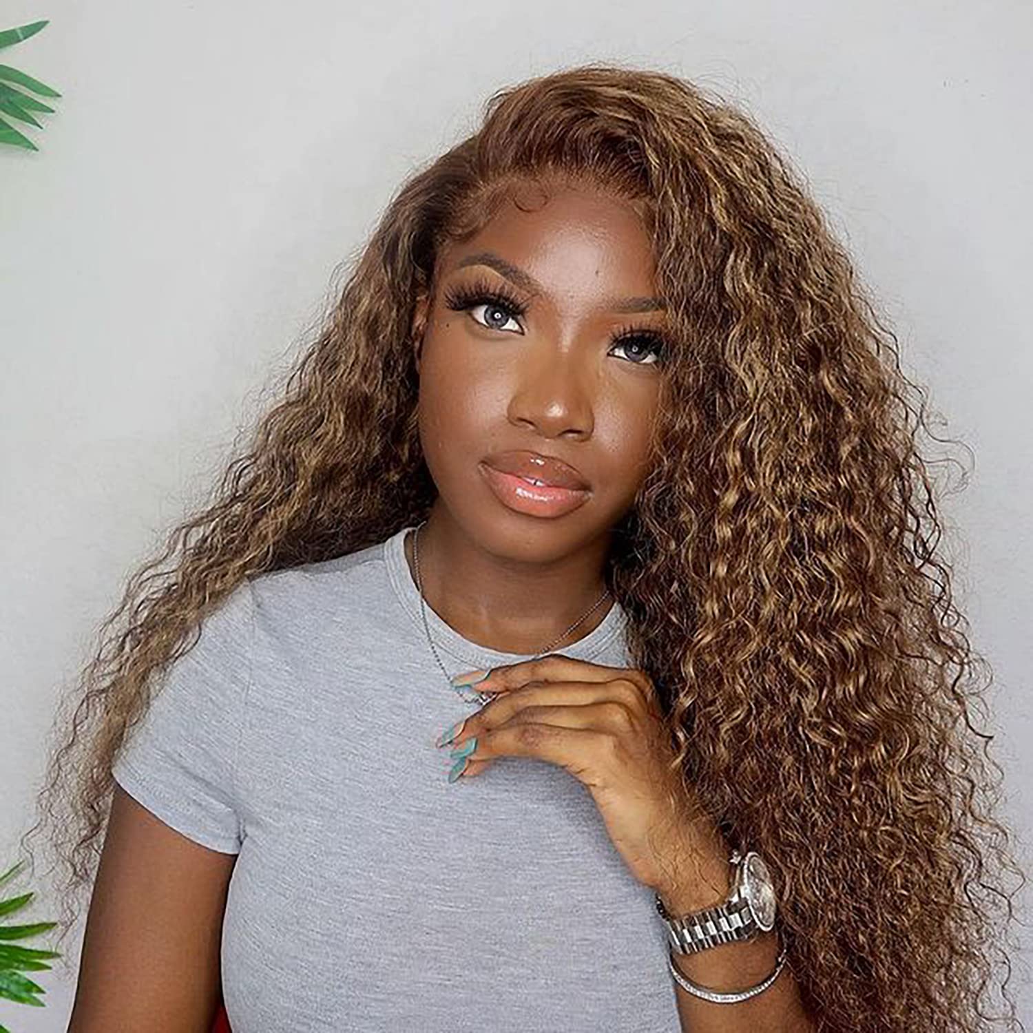#4/27 Highlight Color Pre Cut 5x5 HD Lace Front Wigs Deep Wave Human Hair Wigs 180% Density