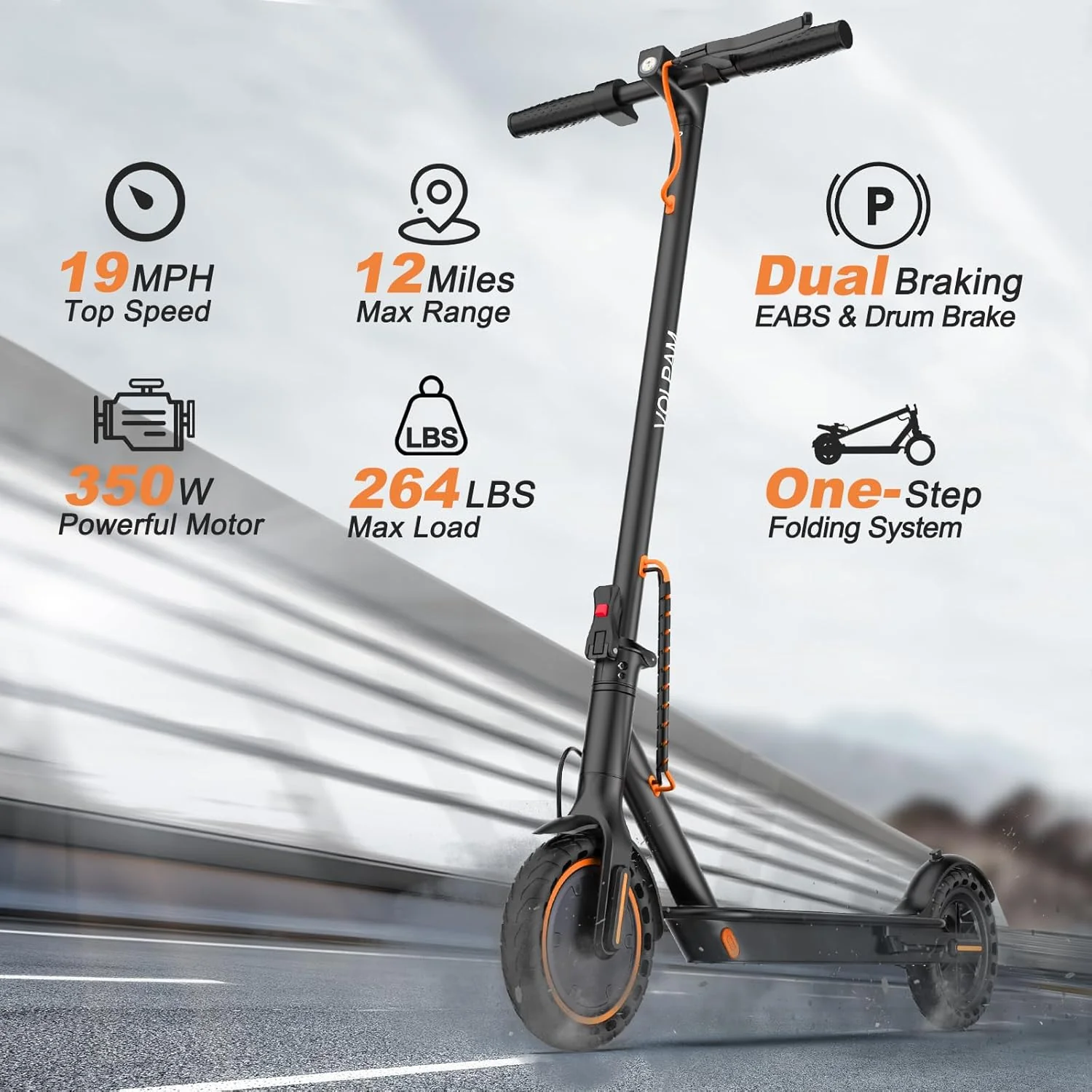 Electric Scooter, 350W/500W Powerful Motor, 8.5